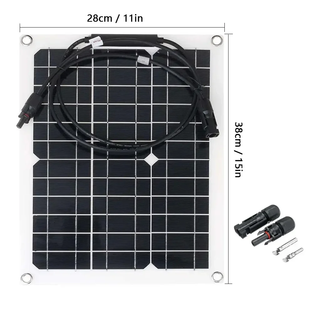 100W/200W Flexible Solar Panel Kit 12V Battery Charger mc4 with 10-30A Controller Solar Cells Power Bank for Phone Car Yacht RV