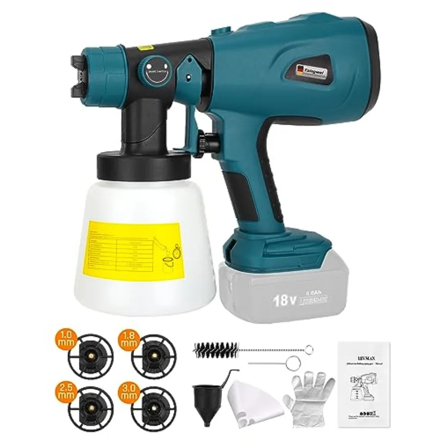 

Беспроводной краскопульт для аккумулятора Makita 18V LXT, 200W HVLP, с бесщеточным двигателем, для шкафов, автомобилей, стен, мебели