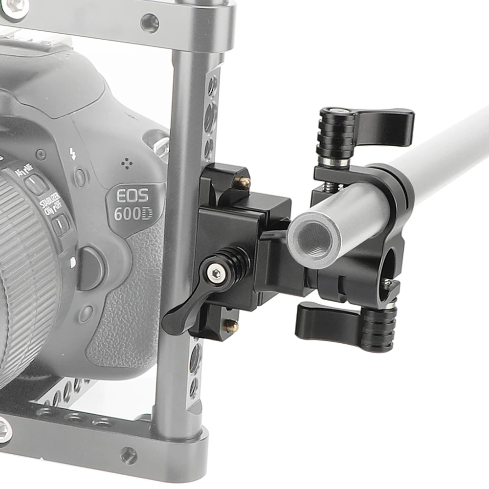 KIMRIG Quick Release NATO Schiene Klemme Mit 15mm Dual Rod Clamp Adapter Für Dslr Kamera Käfig Rig Foto Studio zubehör – Detail 7