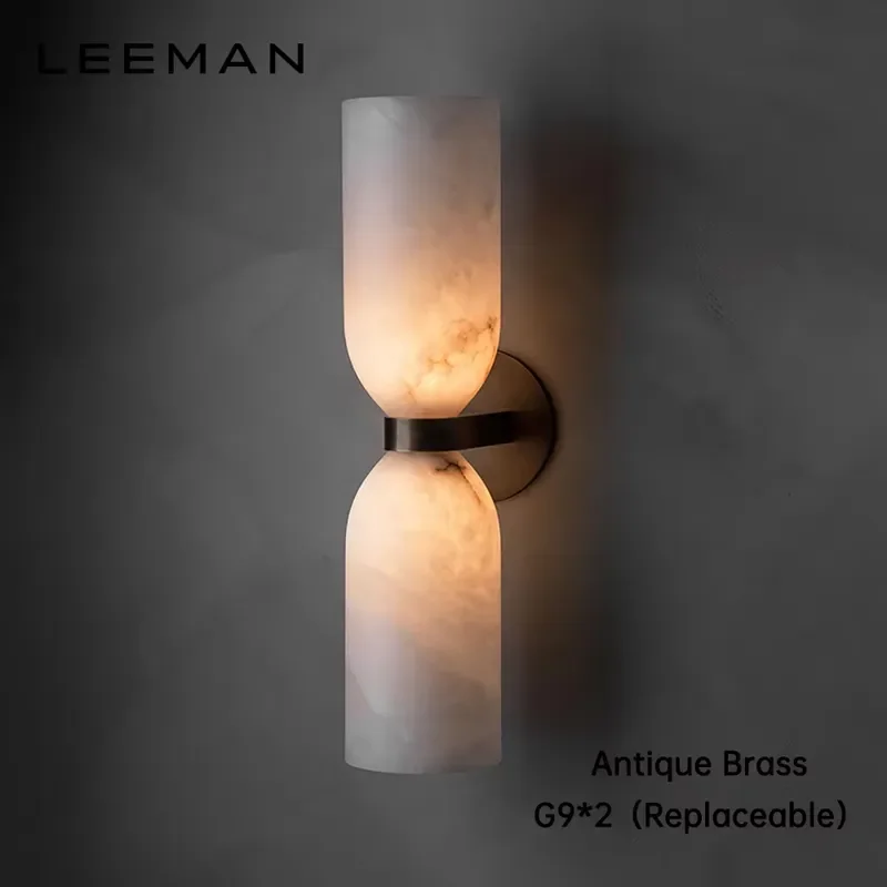 for Modern Luxury High End Alabaster Wall Lamp Upper and Lower Lighting Indoor Marble Sconce for Bedroom Living Room Bathroom