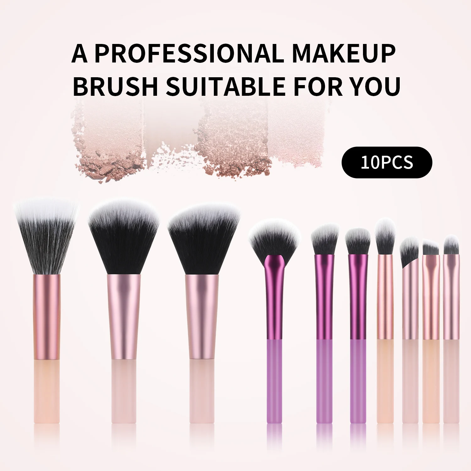 10pcs multifunctional makeup brush set - mini, compact and easy to carry, suitable for novices