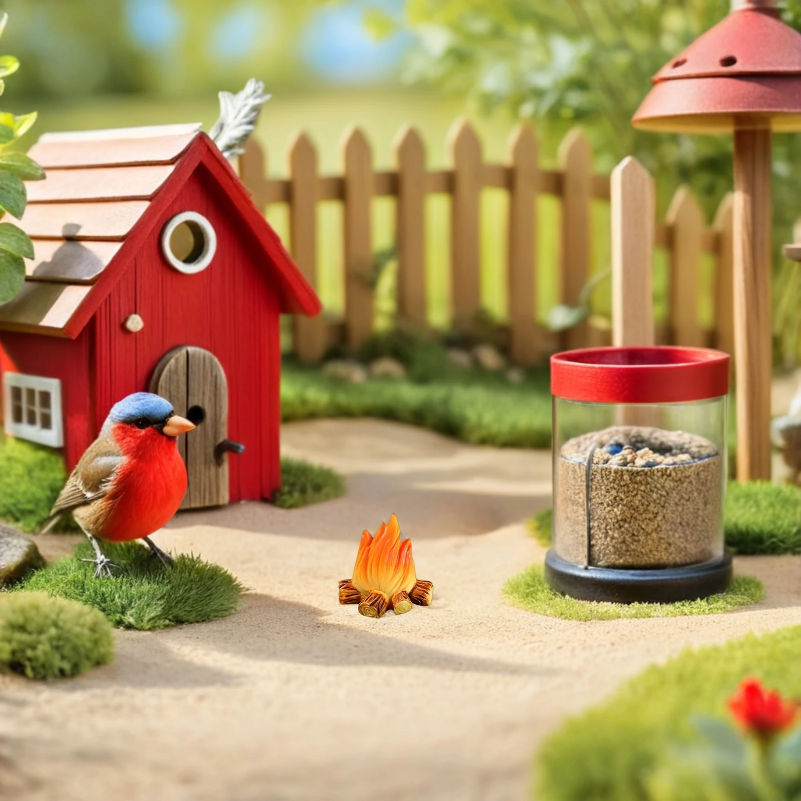 

24pcs Mini Resin Fire For Diy Decor Micro Landscaping Camping Party Micro Campfire Fire Favors