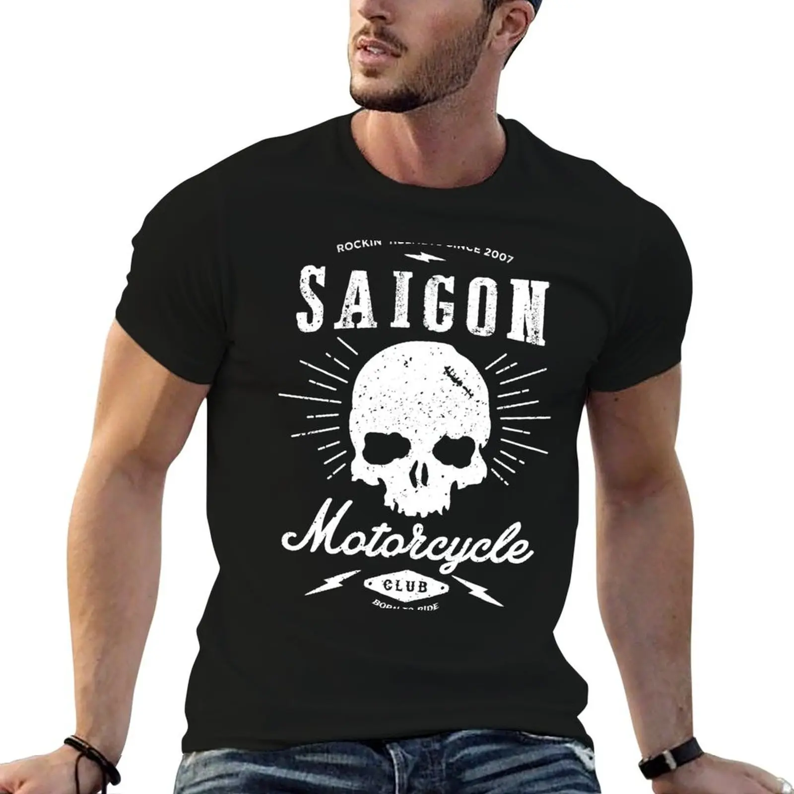 

Saigon Motorcycle Club Black T-Shirt printed t shirts for man black cotton t-shirt plain for man package T-Shirt