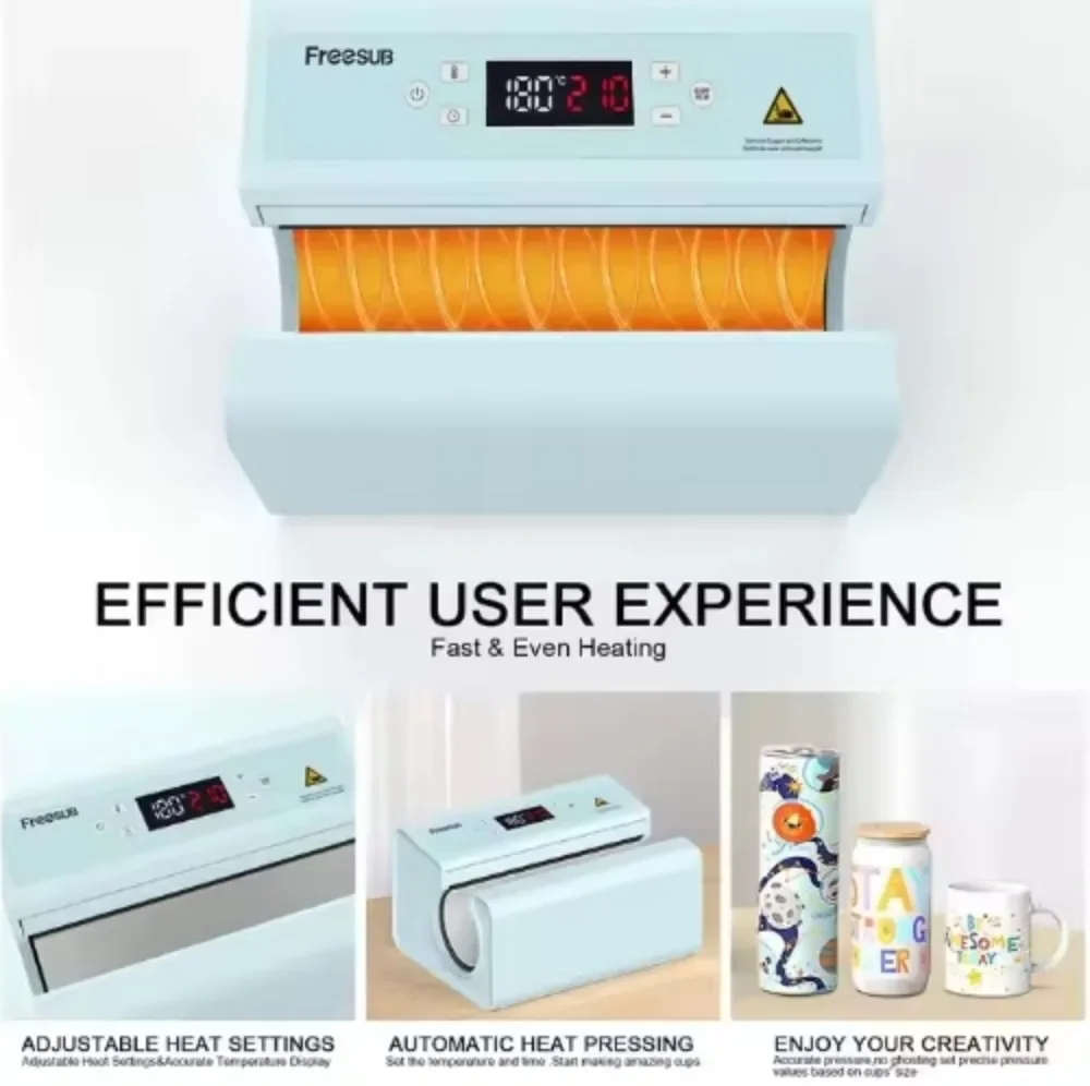 Herramientas Pneumatic Bottle Cup Sublimation Printing Machine, Fully Automatic Drum Hot Press F300S Multi-layer Insulation