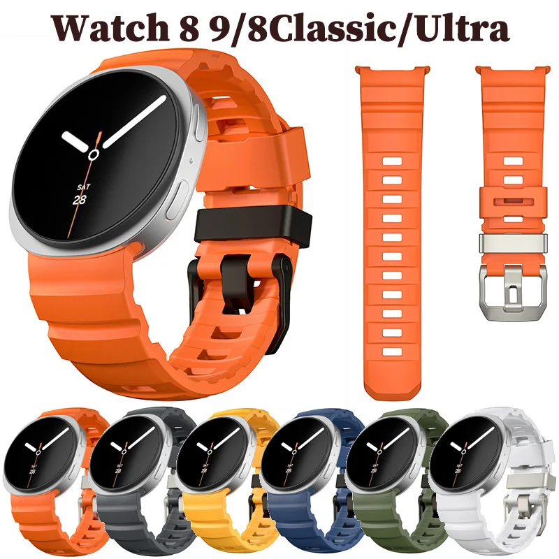 Silicone Strap For Samsung Galaxy Watch 8 9/8Classic 44mm 40 46mm No Gaps Sports Band For Galaxy Watch Ultra Bracelet Watchbands