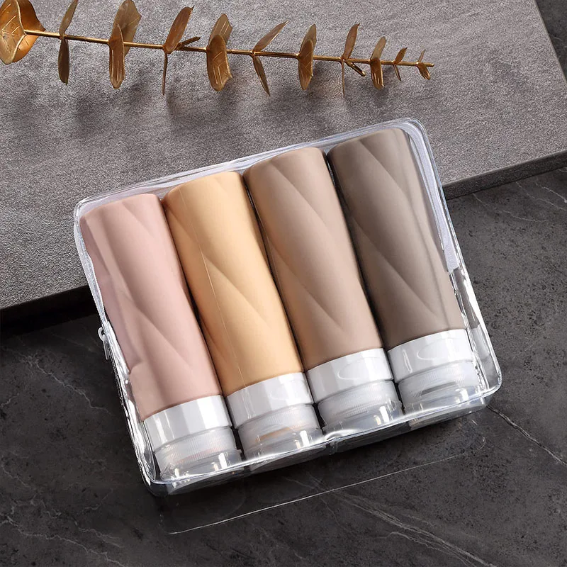 4 szt. przenośnych butelek podróżnych do zabrania na samolot, zestaw podróżny, pojemniki, szampon, żel pod prysznic, dokument HI Morandi