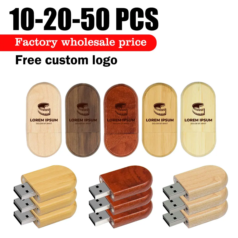 

10/20/50pcs/Lot (Free LOGO) High speed USB 2.0 Flash Drive Wooden Pendrive 8GB 16GB 32GB 64GB 128GB Memory Stick Wedding Gift