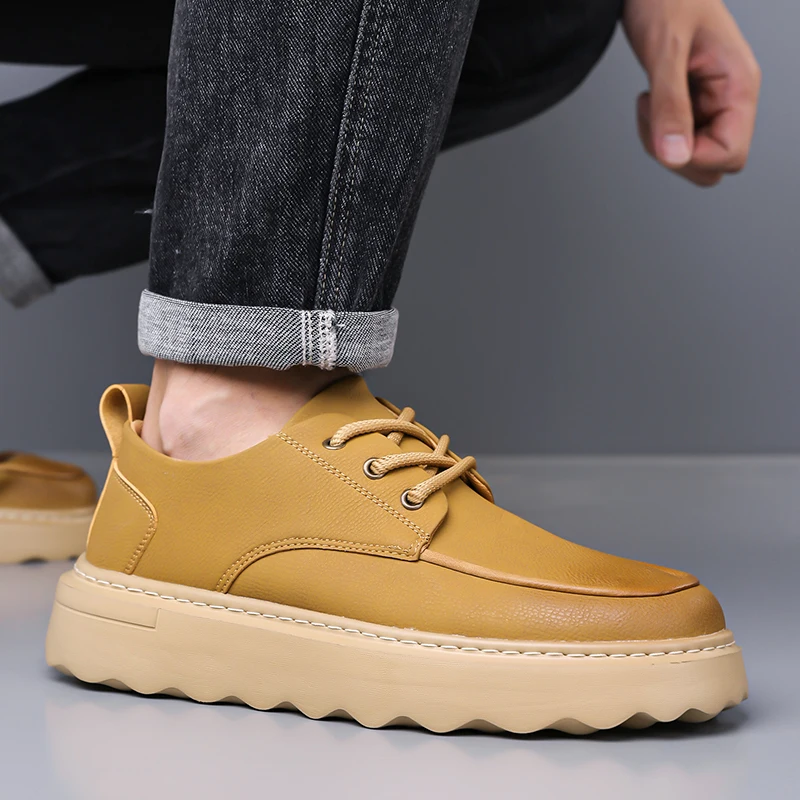 

Мужские повседневные туфли на толстой подошве. Удобные и качественные стили. Уличная легкая обувь для отдыха на открытом воздухе. Новинка.