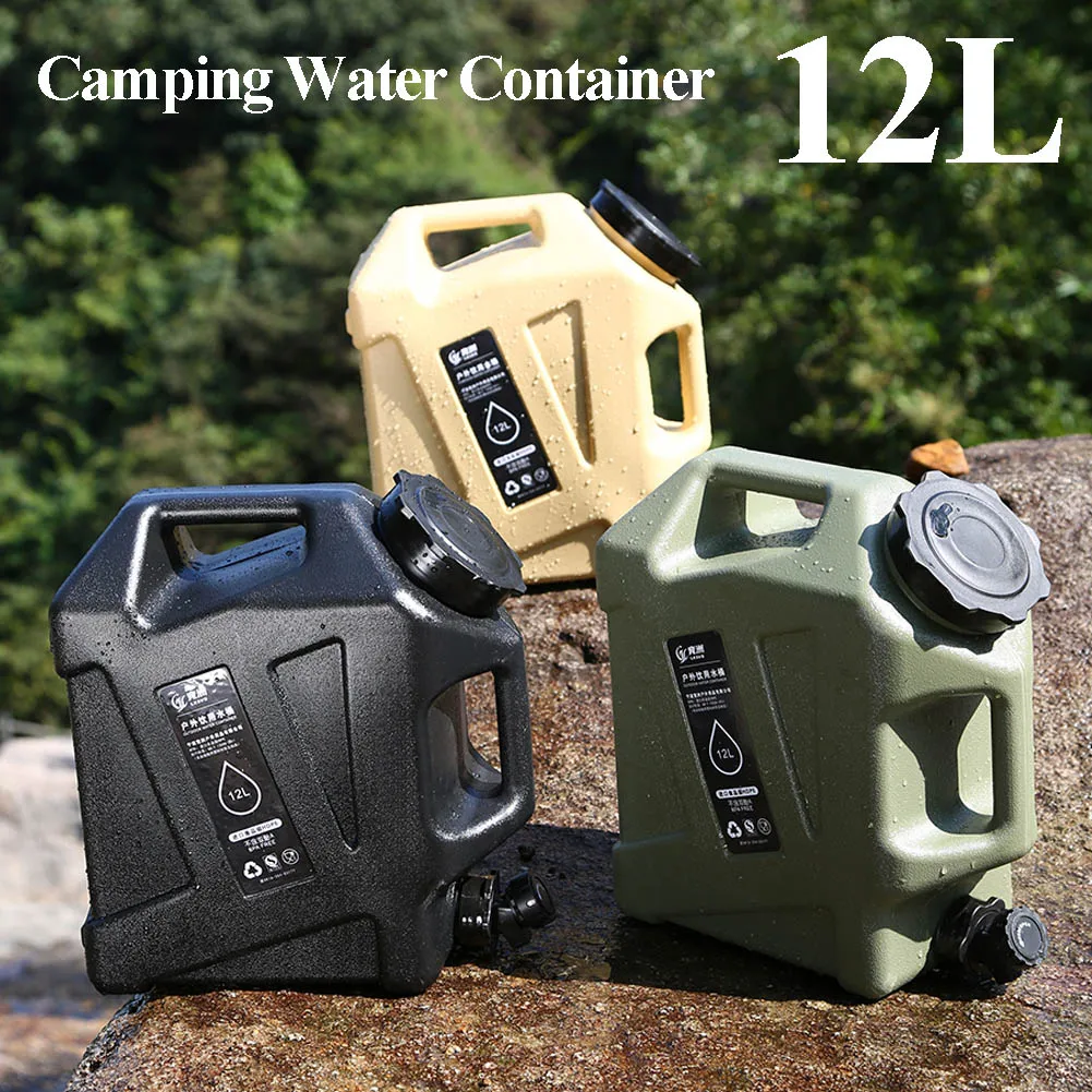

12L Outdoor Water Bucket Large-Capacity Portable Camping Water Bag Container with Faucet Driving Water Tank for Picnic Hiking