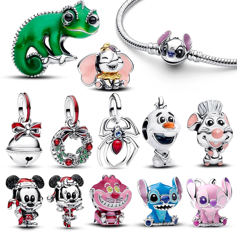 ديزني الجديد في السحر 925 الفضة ميكي و غرزة سحر الخرز صالح 3 مللي متر الأصلي سوار قلادة المرأة DIY غرامة مجوهرات هدية الساخن