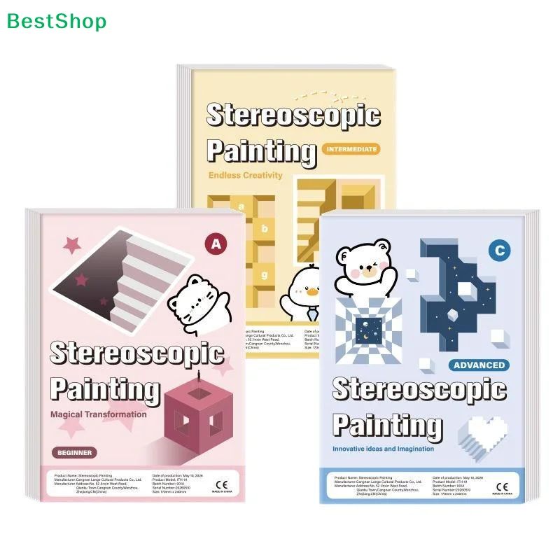 〔Q〕Magic 3D Stereo Kids Educational Doodle Sketchbook Funny Graffiti Painting Notebook Children Art Creativity Books