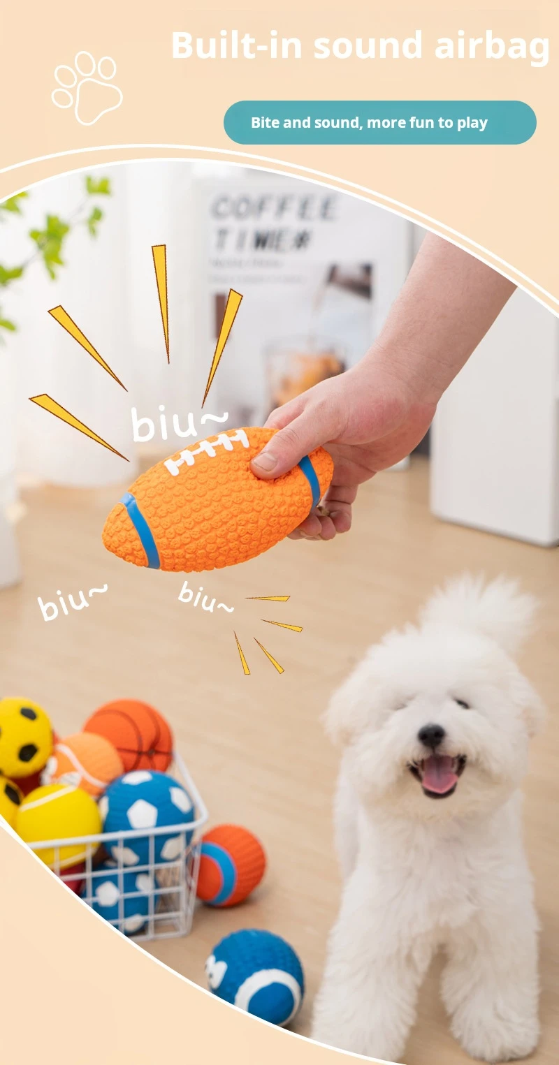 Quietschende Gummispielzeuge für Hunde, Latex-Kauspielzeug für Welpen, Geräuschspielzeug, Bissfester Tierball, Haustierbedarf für kleine, mittelgroße und große Hunde – Detail 4