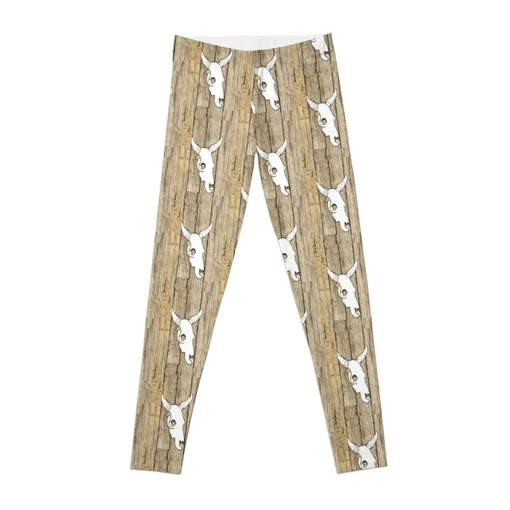 

Cow Skull hanging on the barn Leggings gym clothing Sweatpants Womens Leggings