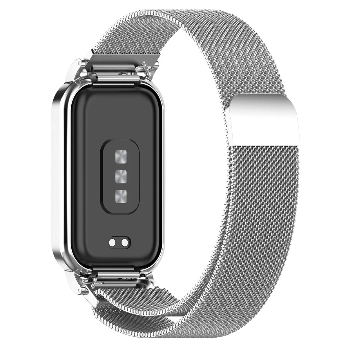 Magnetic Metal Bracelet+Protective Case for Redmi Miband 8 Active Band New No Gaps Stainless Steel Strap for Xiaomi Watchband 2