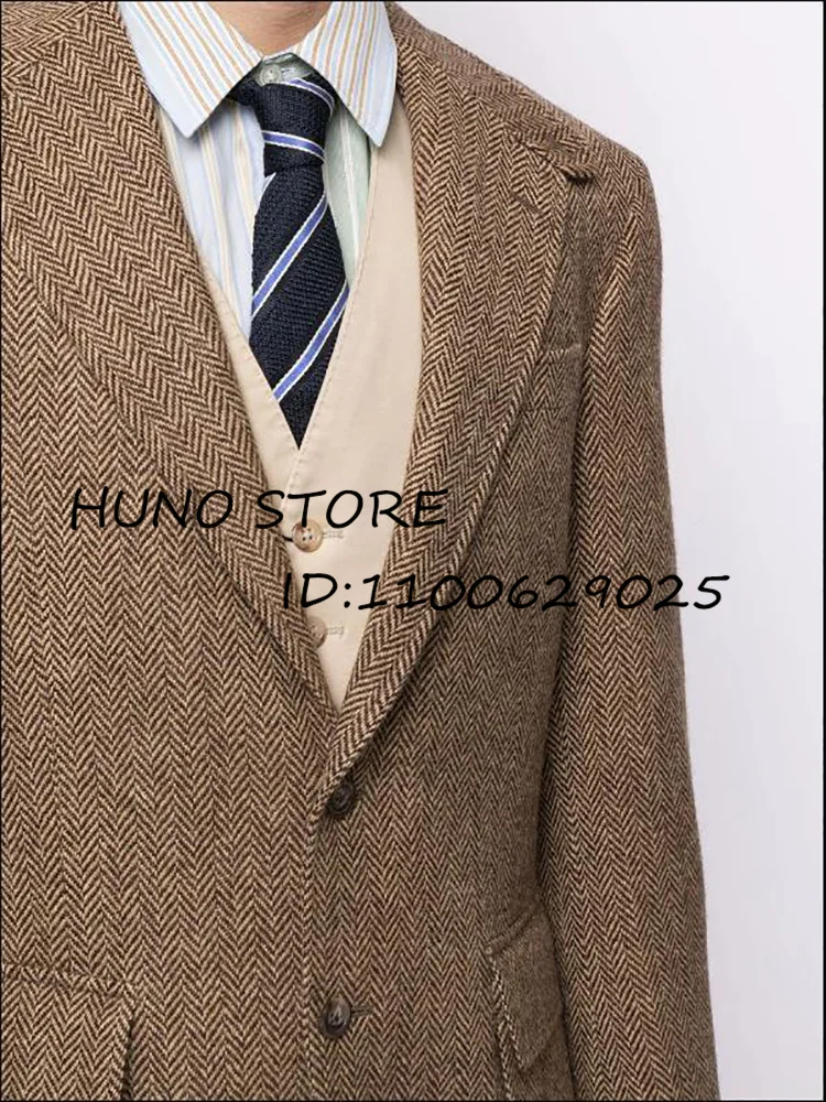 Steampunk Men\'s Suit 1 Piece Slim Fit One Button Lapel Herringbone Top Wedding Groomsmen Male Coat terno chines