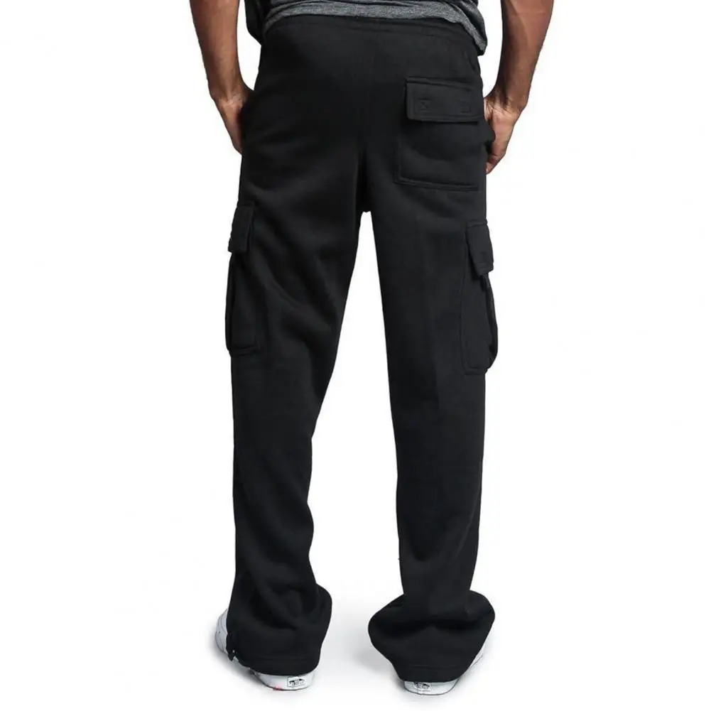 Secure Pocket Pants Breathable Casual Pants Men's Cargo Pants with Elastic Waist Adjustable Drawstring Multi Pockets Casual