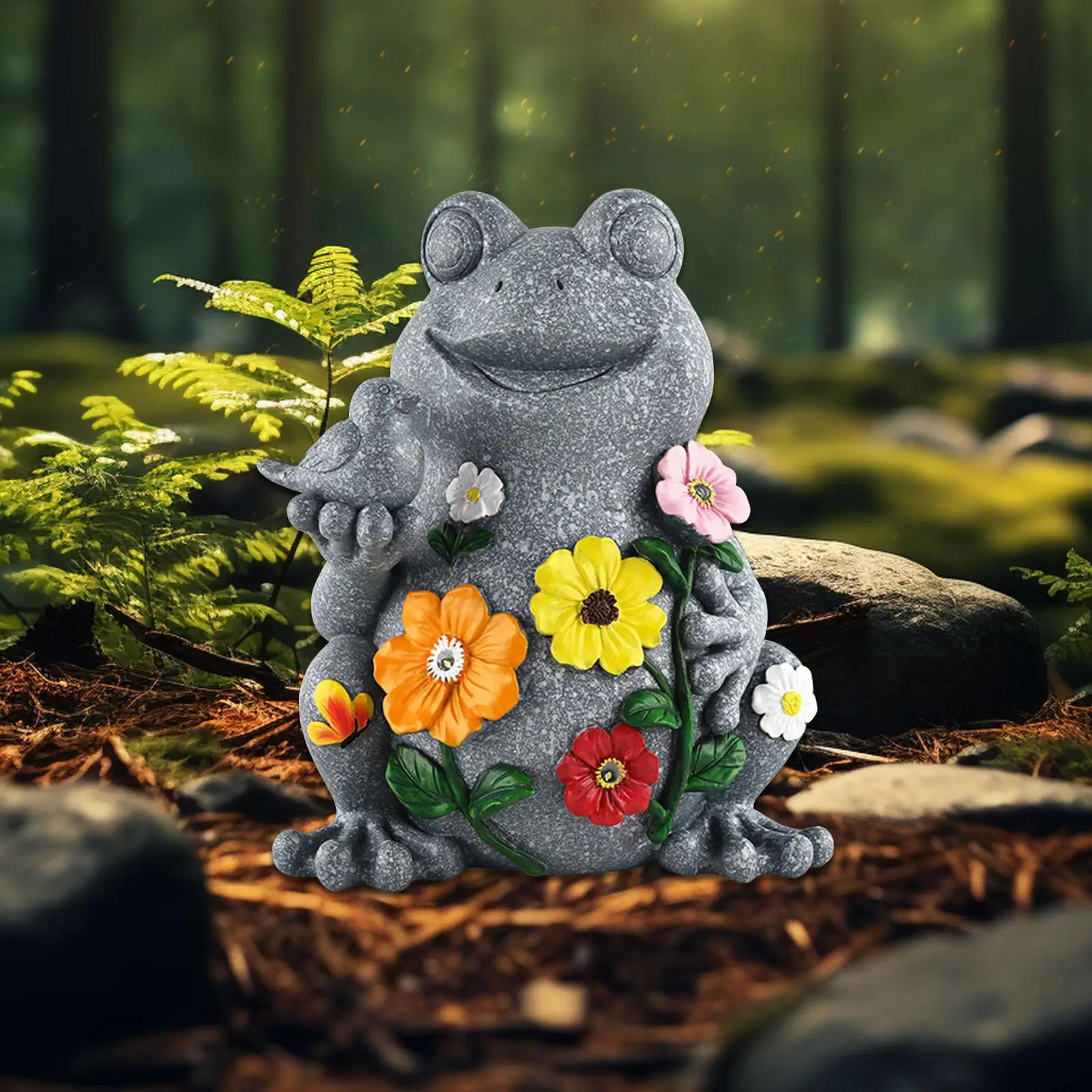 

Solar Garden Statue Frog Figurine Outdoor Figurine Light for Landscape Patio