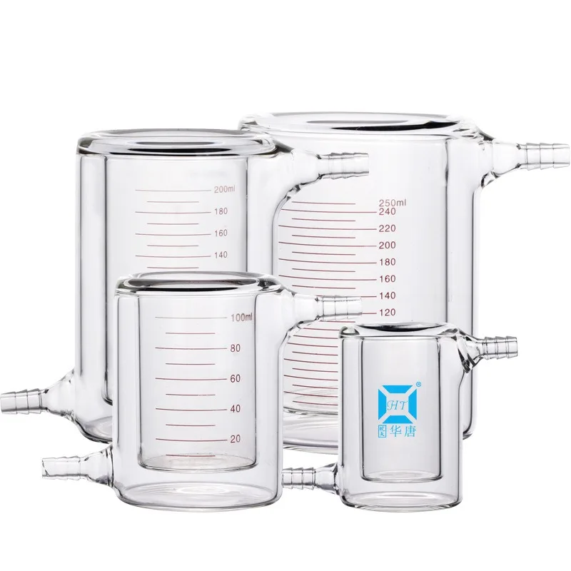 

50ml-5L Double-layer Jacketed Glass Beaker Photocatalytic Reactor Lab Equipment