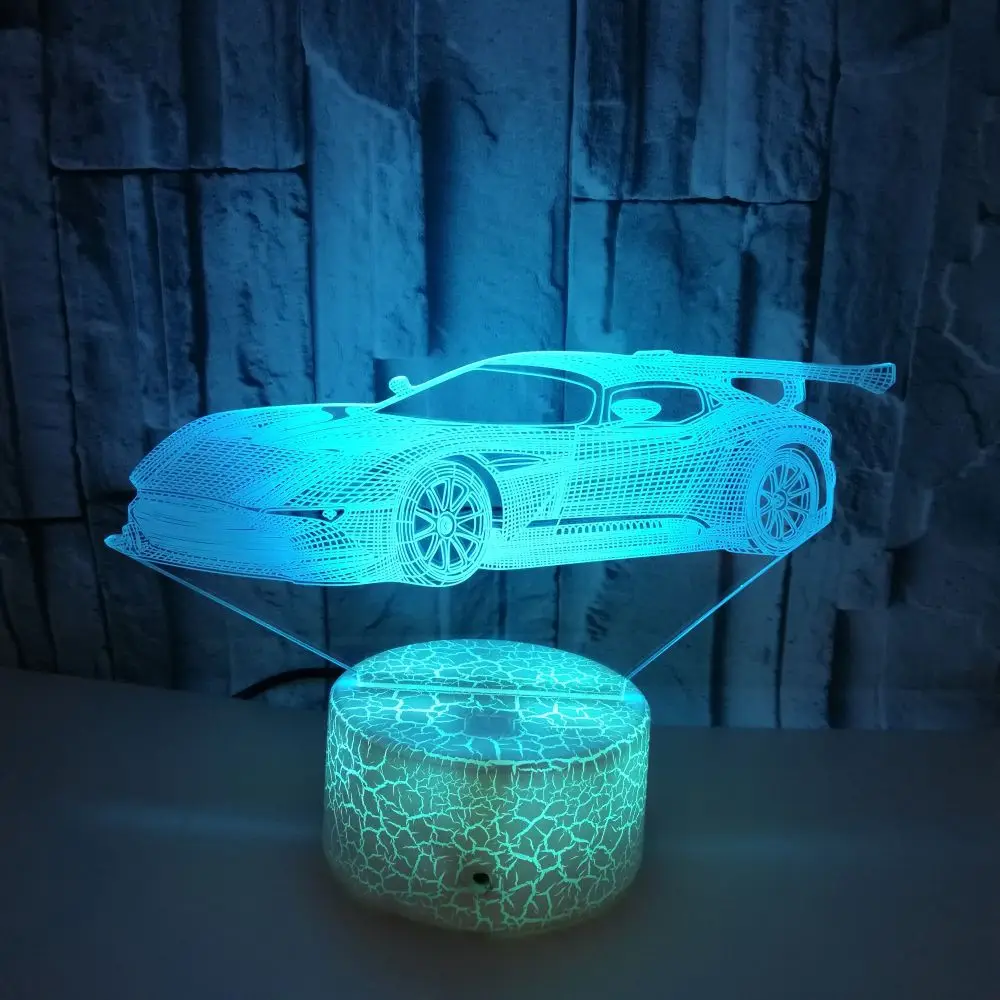 Creative Car 3d Night Lamp Colorful Touch Remote Control Table Lamps For Living Room Sports Car 3d Acrylic Table Lamp