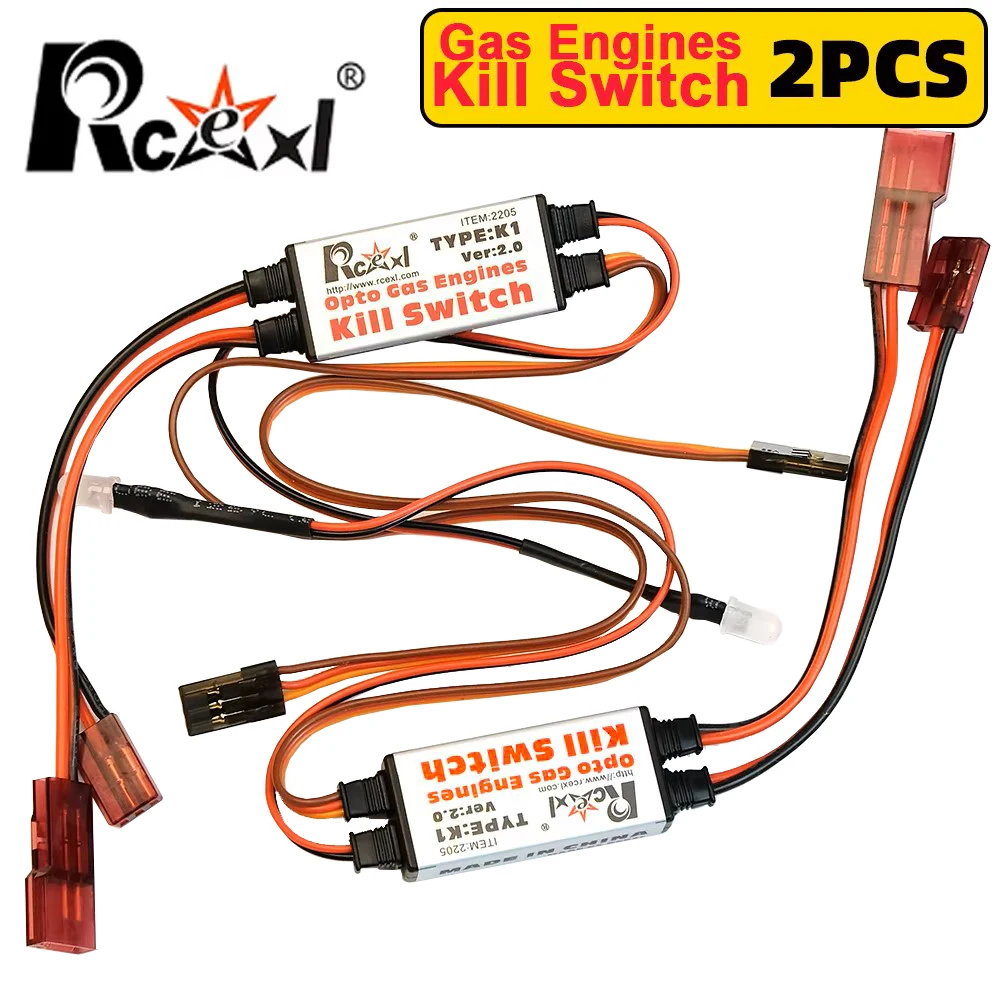 2PCS/lot Rcexl Opto Gas Engine Kill Switch Shut Down Version 2.0 for RC Gasoline Airplane DLE Engieen Fix Wing Plane Parts