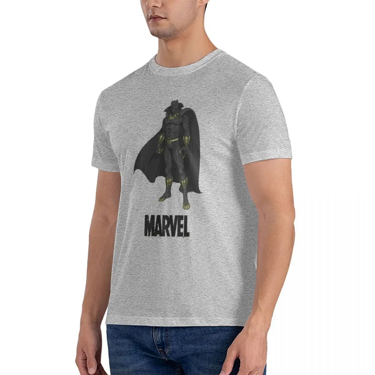 Men's T-Shirt Superheroes Retro Collection Crazy Pure Cotton Tee Shirt Short Sleeve Marvel Black Panther Film T Shirt O Neck