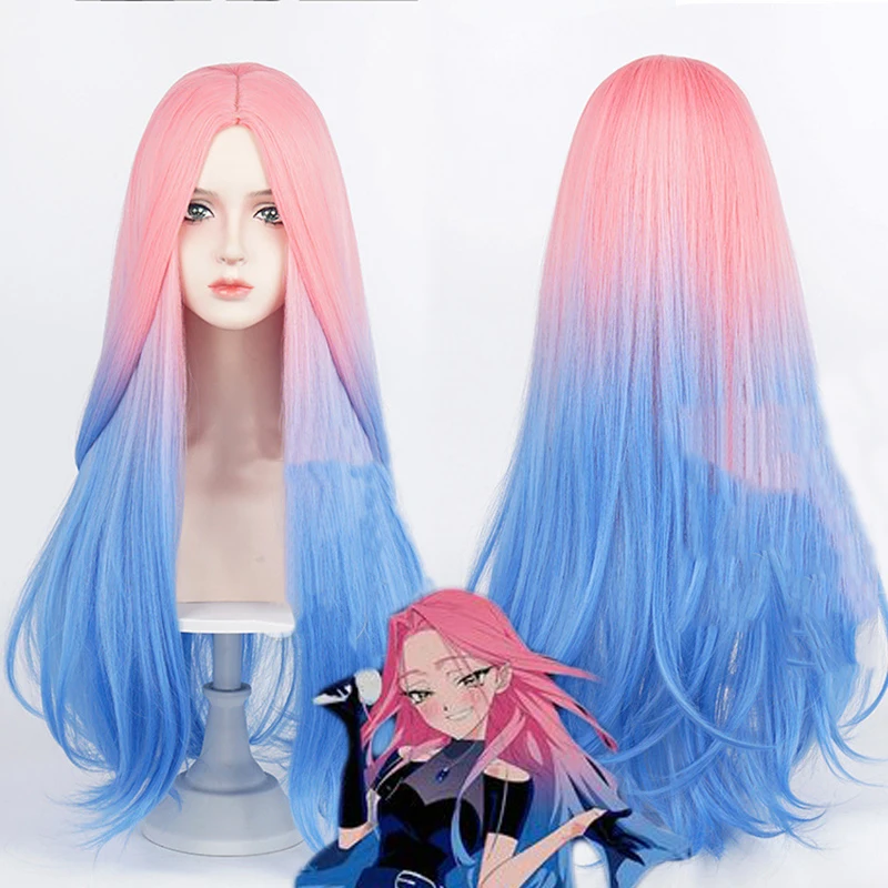 Anime alienígena mizi cosplay peruca adulto feminino meninas cor longa resistente ao calor cabelo sintético traje de halloween adereços