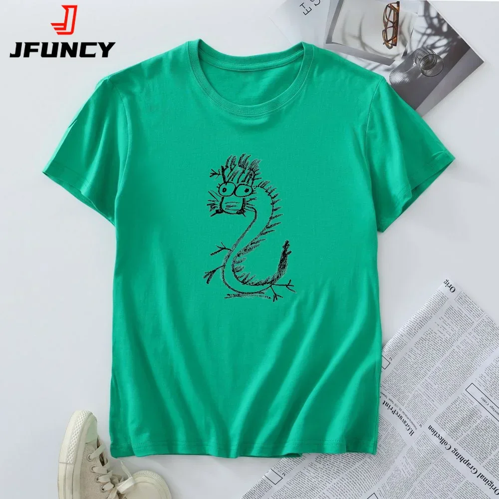 Plus Size Women's T-shirt 100% Cotton Tops Summer Short Sleeve Tees Woman Clothing Female Tshirt Fashion Graphic T Shirts