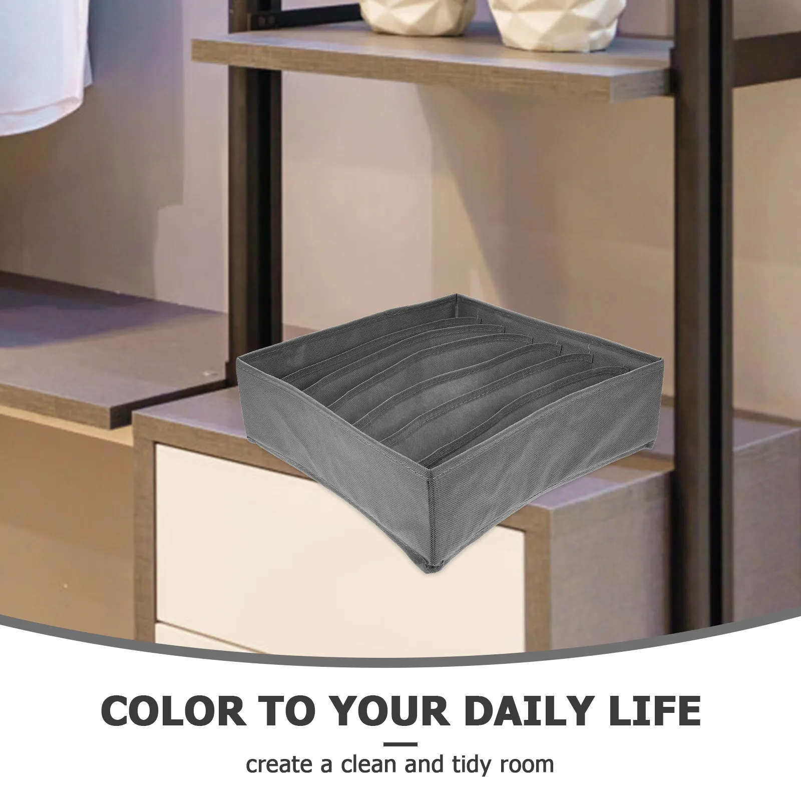 

Underwear Storage Box Organizer Socks Bra Holder Bedroom Drawer Divider Non Woven Fabric Collapsible Closet Space Saving