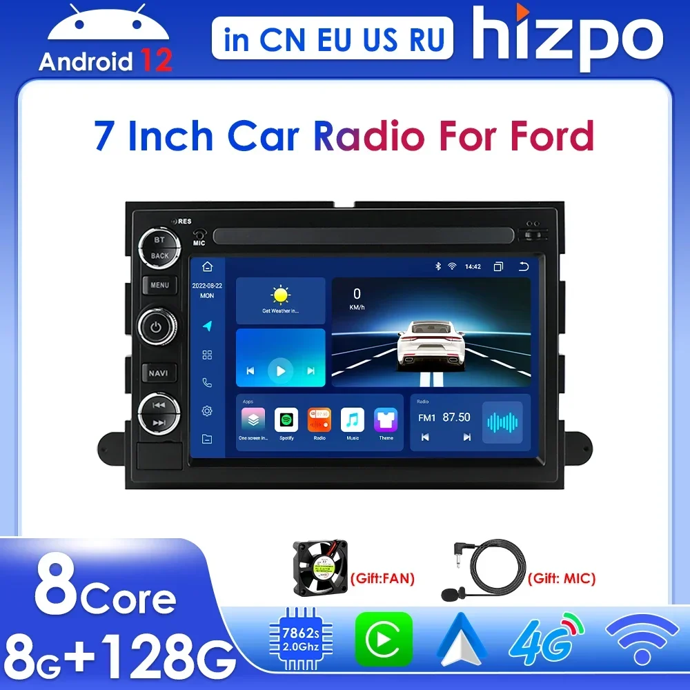 Hizpo Carplay For Ford F150 F250 F350 500 Explorer Fusion Android Car Radio Multimedia Player 4G LTE GPS Stereo BT SWC RDS DSP