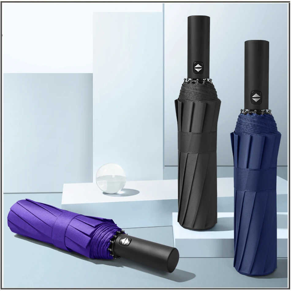 Full automatic large folding umbrella, sun protection, UV protection, wind resistance, solar umbrella  male female sunshade,