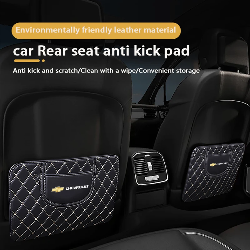 Protector antipatadas para respaldo de asiento de coche, bolsa de almacenamiento, organizador, protección trasera, accesorios para automóvil, para Chevrolet Spark Captiva Cruze Tracker Onix