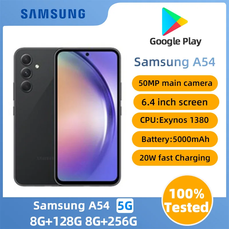 Samsung Galaxy A54 5g Android mobie phone 6.4inch  AMOLED Screen  Exynos good contion NFC Unlocked  Used Phone