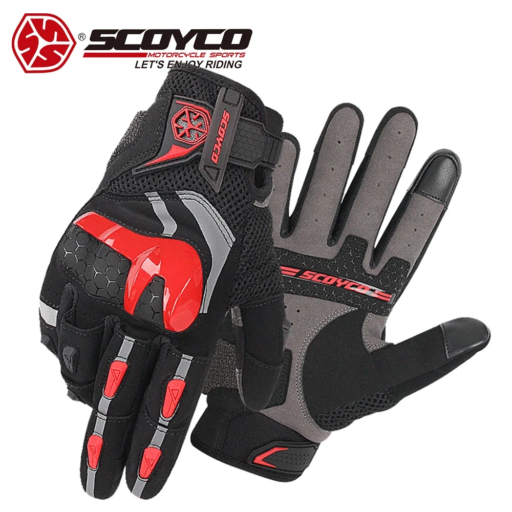 

SCOYCO Moto Guantes Men Motorcycle Gloves Anti-fall Racing Wearable Motorbiker Motocross Riding Gloves Touch Screen Mesh