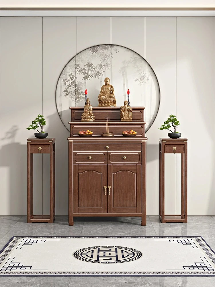 solid wood offering table heightened walnut incense table shrine shrine nave Buddha table
