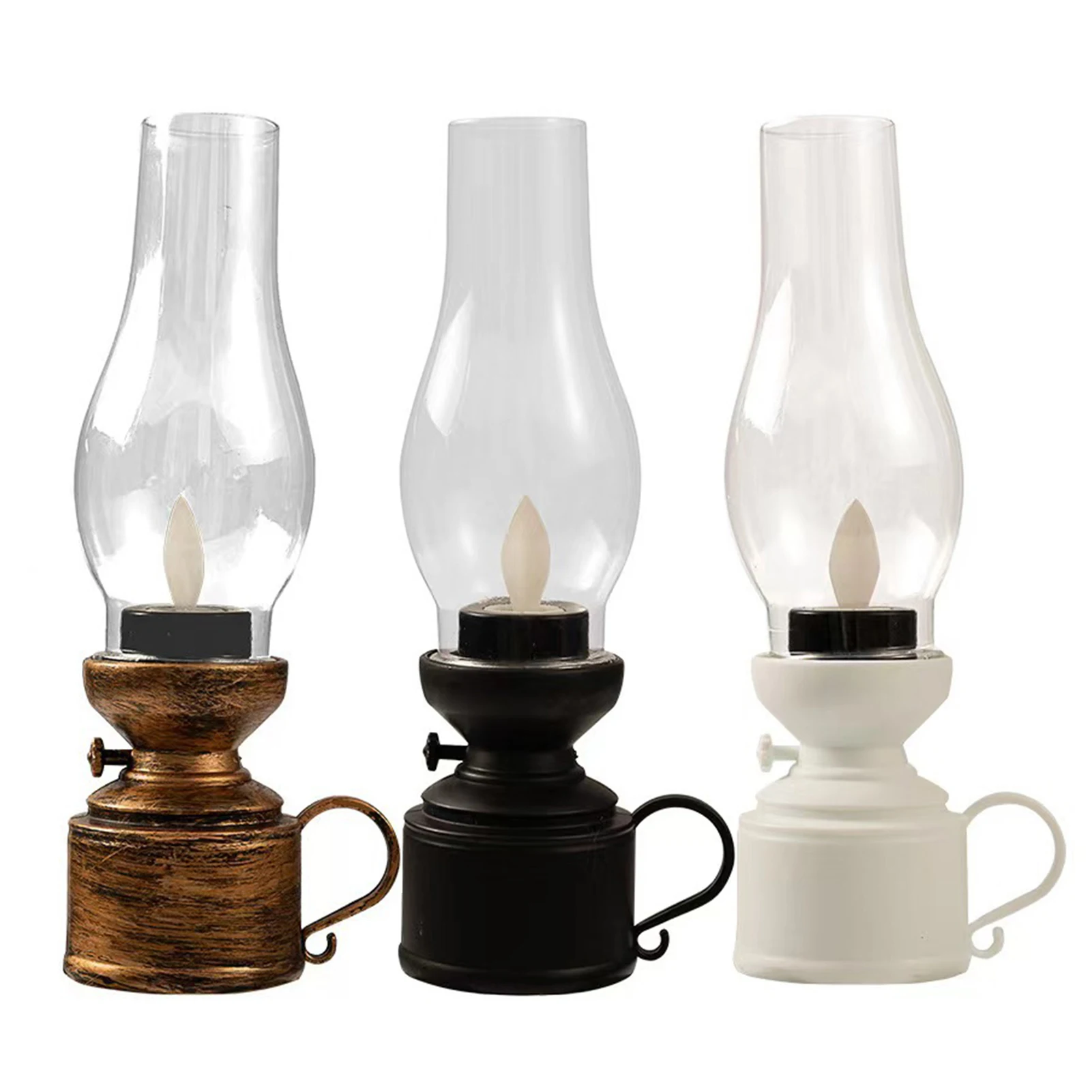 Led Vintage Kerosene Lamp Electronic Swing Candle Vintage Flameless Kerosene Lamp Battery Operated Desktop Electronic Light