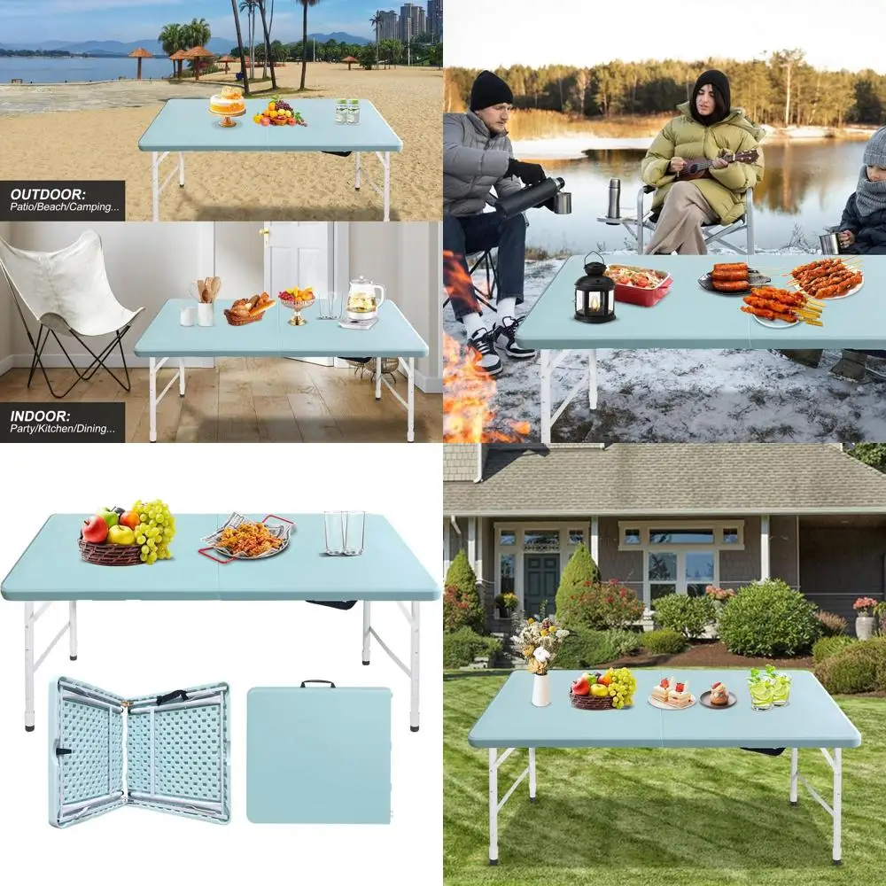 

Folding Plastic Picnic Table - 4ft, 6ft, 8ft Heavy Duty for Outdoor and Indoor Use
