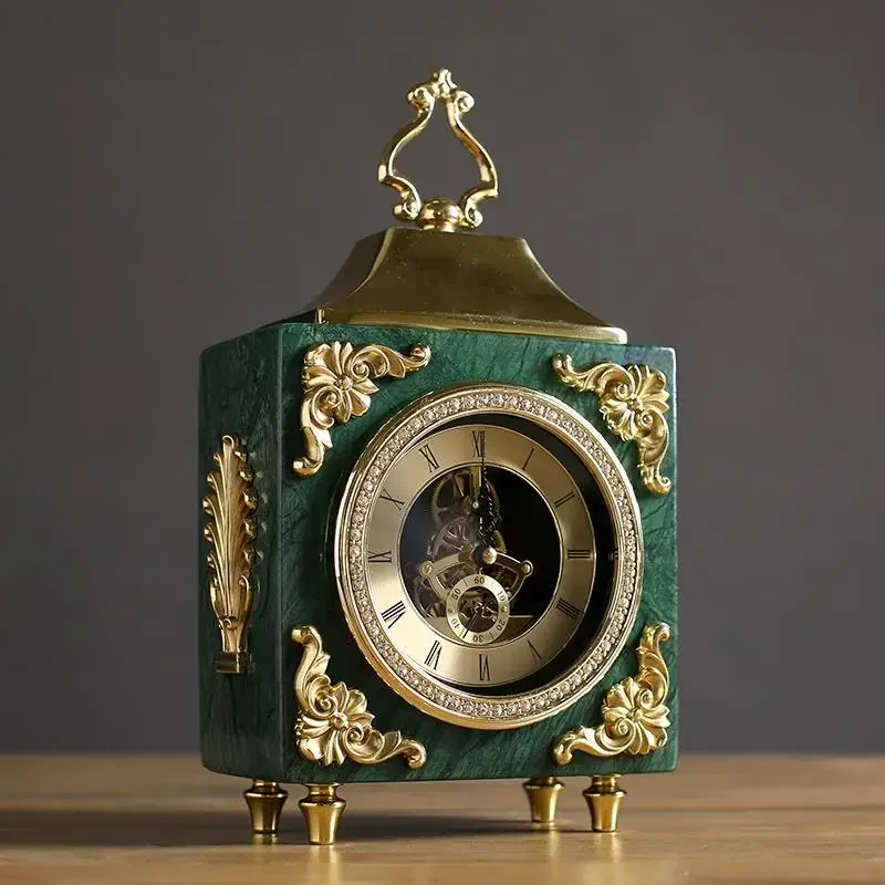 Luxury watch copper clock living room creative desktop ornament retro simple clock