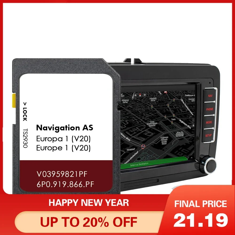 

32GB SD Card Compatibity for Seat Ibiza Navi System from 2015 to 2020 Map Cover Europe Germany France Spain Poland