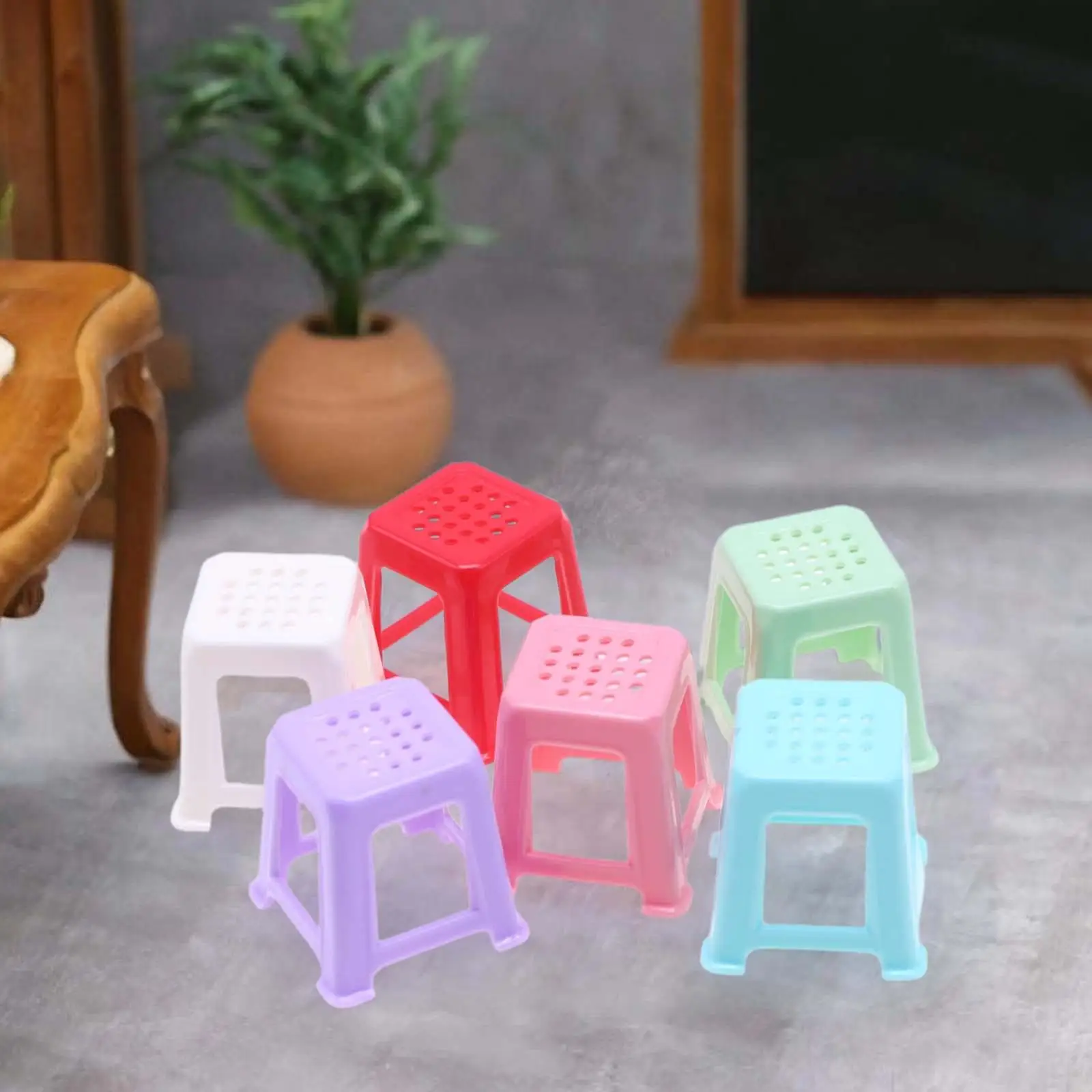 6 Pieces 1/12 Dollhouse Chair Doll House Furniture Miniature Furniture for Dollhouse