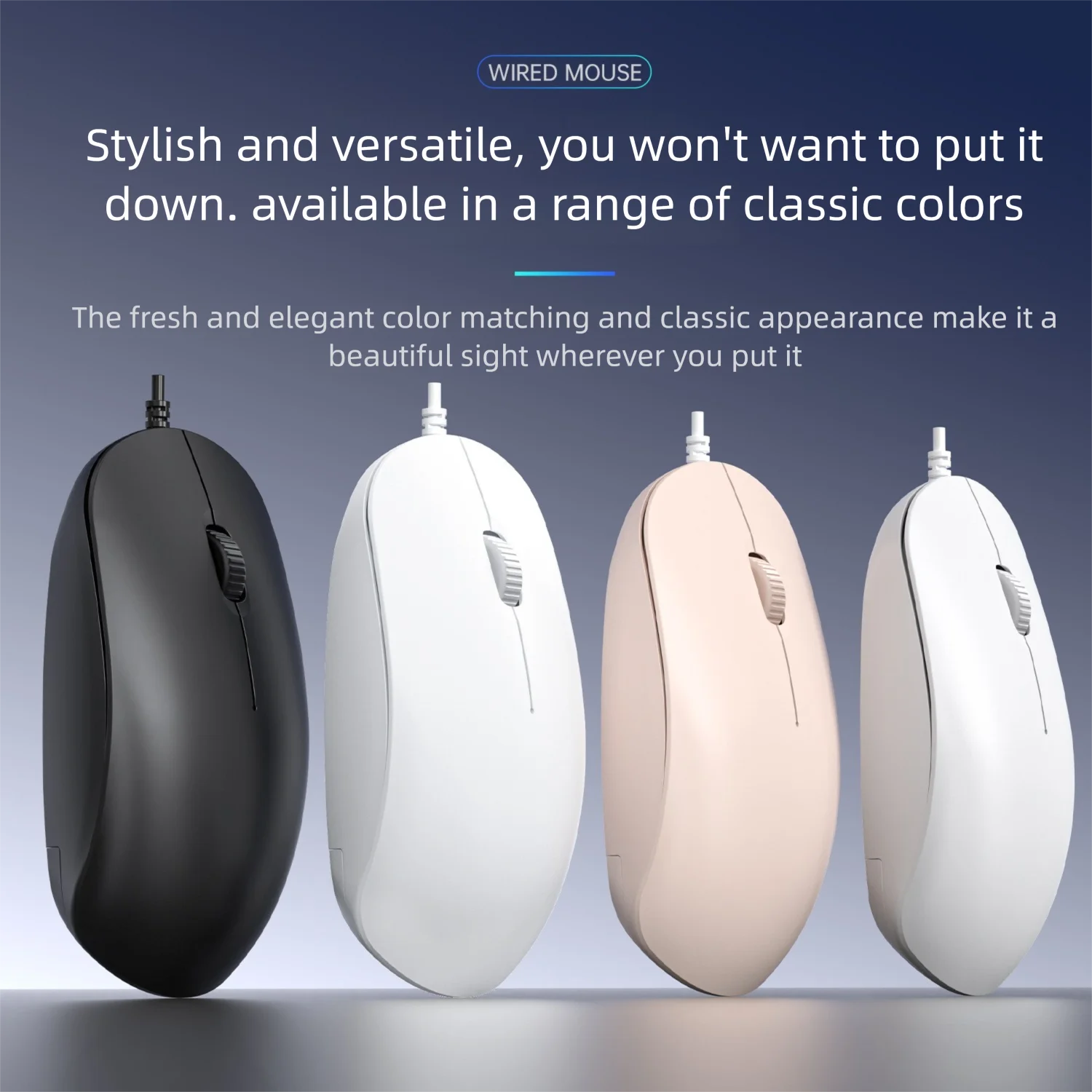 

Portable Office Silent Wired Mouse USB Optical Ergonomic 1200DPI Mute Mice Universal Laptop Desktop PC Computer