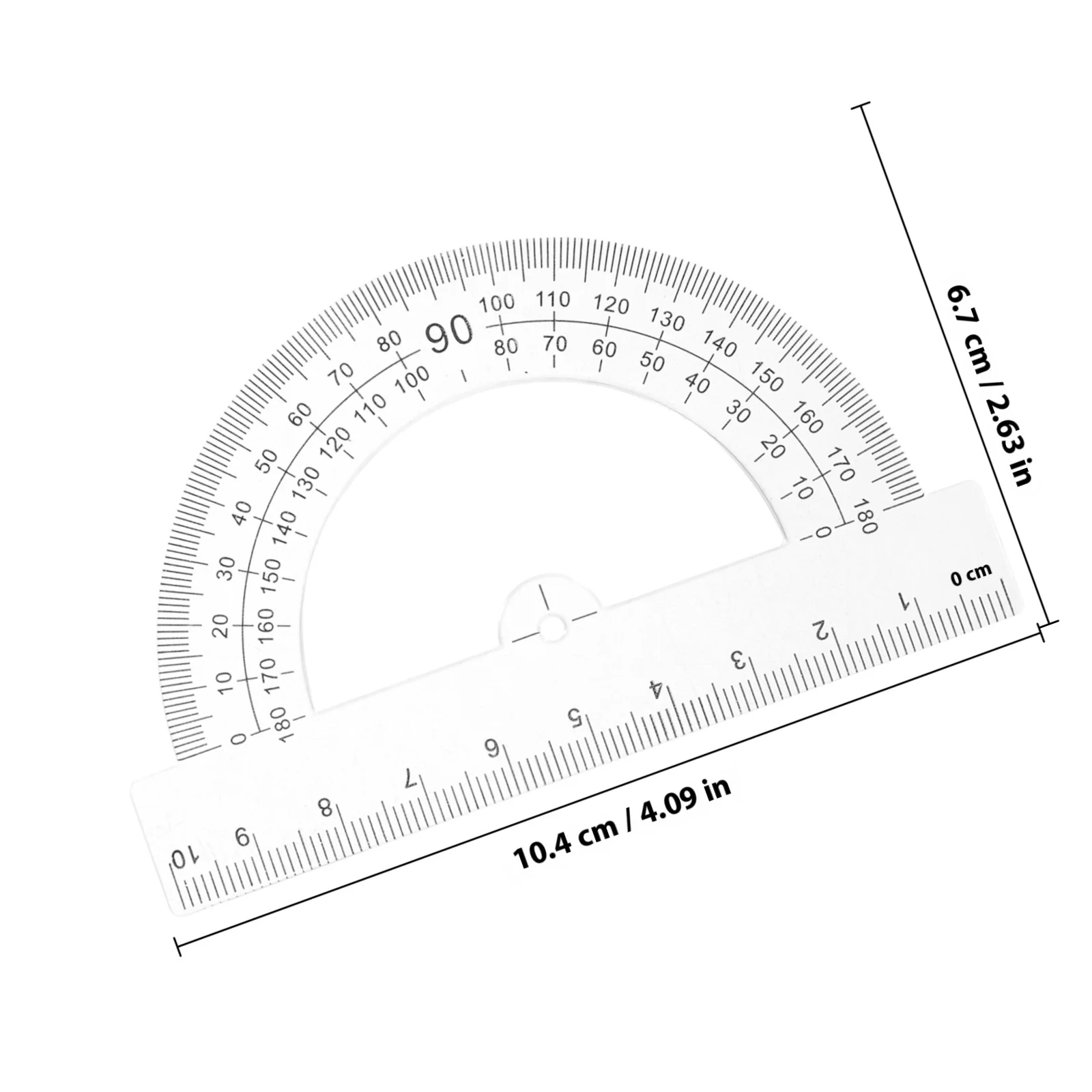 10pcs Half Circle Protractor 180 Degrees Plastic Measuring Tool For Math Geometry Drafting Student Stationery Angle Ruler
