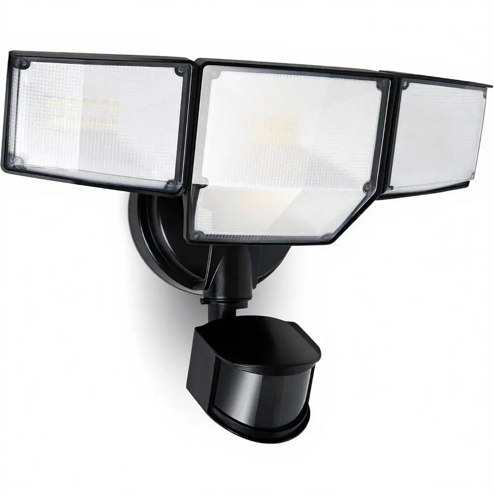 

Светодиодный светильник безопасности с датчиком движения, 80 Вт, 9000 лм, с проводным подключением, комплект из 4 светильников, 5000K дневной свет, IP65 водонепроницаемый, идеально подходит для улицы, гаража