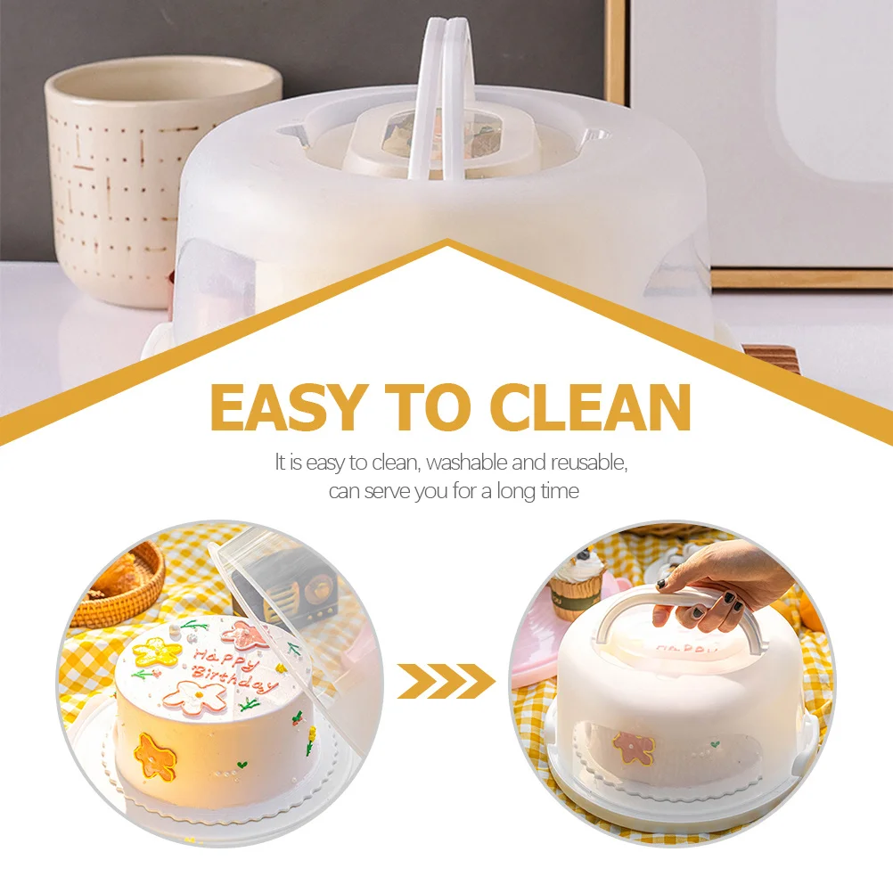 Портативная многоразовая коробка-переноска для торта с ручкой и крышкой, прозрачная водонепроницаемая коробка для дня рождения, свадьбы, вечеринки