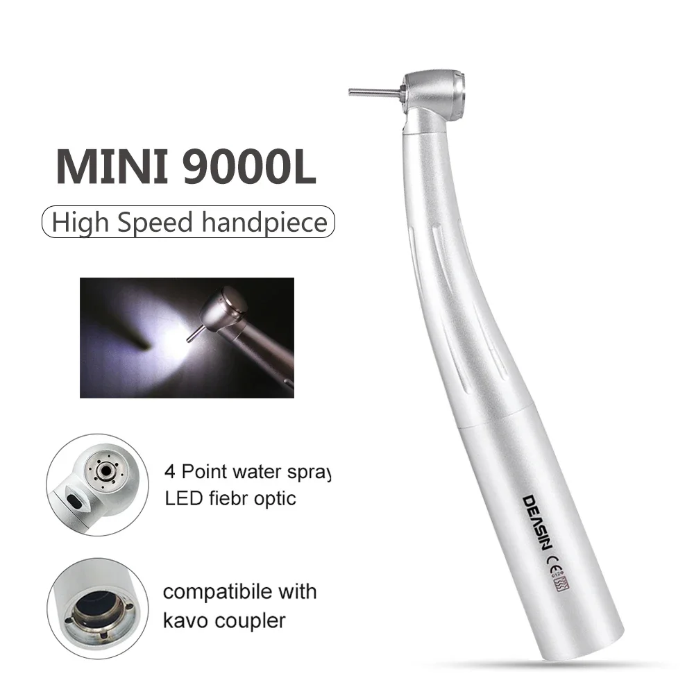 Dental Mini 9000l Fiber Optic LED High Speed Handpiece Air Turbine 4 Water Spray Kavo Type Handpiece For KAVO Coupling Type Tool