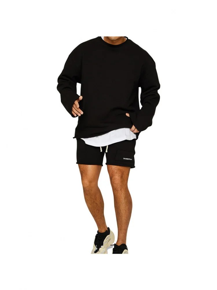 Nuovo set da allenamento allentato casual per abbigliamento sportivo Muscle Fitn Brothers per uomo, attrezzatura da palestra per corsa invernale, per il tempo libero