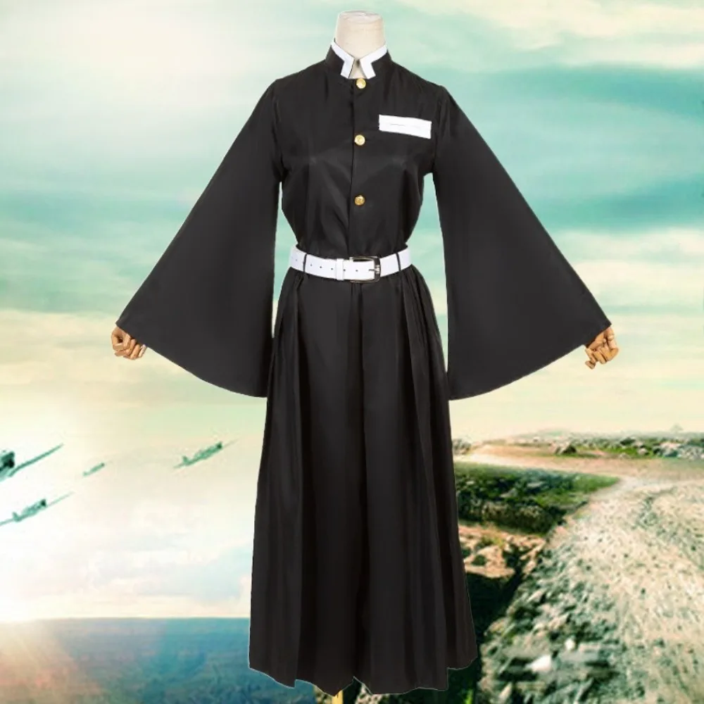

Anime Tokitou Muichirou Cosplay Costume Black Long Sleeves Fight Uniform Dress Gradient Wig Man Woman Carnival Christmas Suit