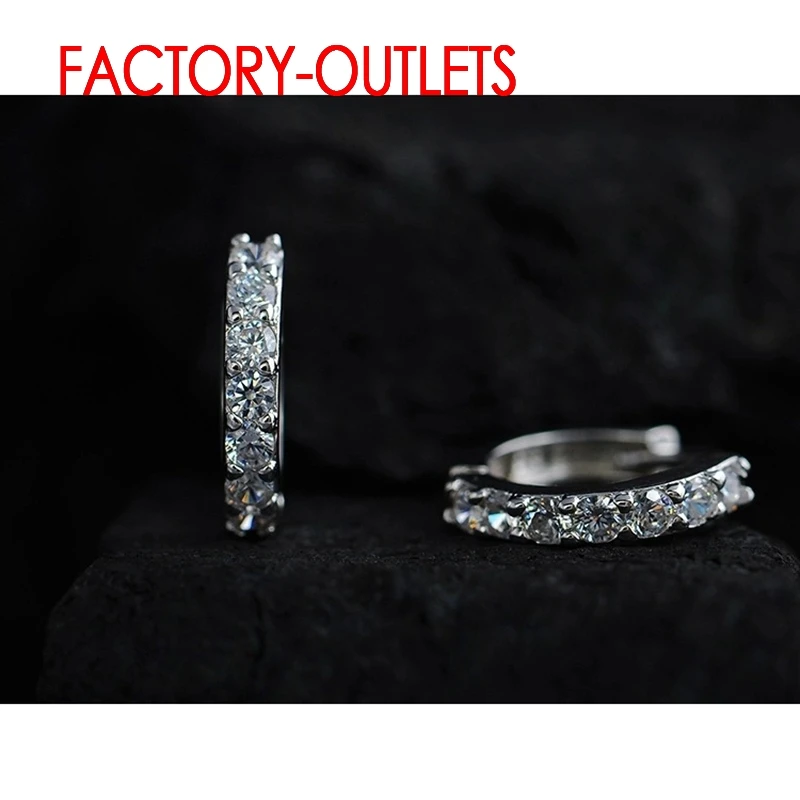 Snelle verzending nieuwste luxe romantische vrouwen sieraden 925 sterling zilveren strass kristallen hoepel oorbellen voor vrouwen groothandel