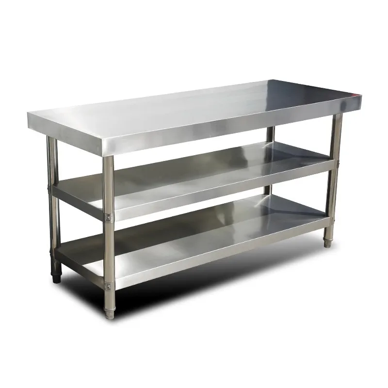 

304 extra thick stainless steel workbench, strong load-bearing kitchen operation, commercial chopping board