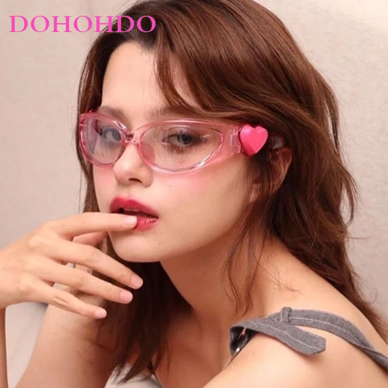 

DOHOHDO Y2K Luxury Cat Eye Designer Oval Sunglasses Punk Women Fashion Sun Eyeglass Casual Travel Sunscreen Oculos Del Sol UV400