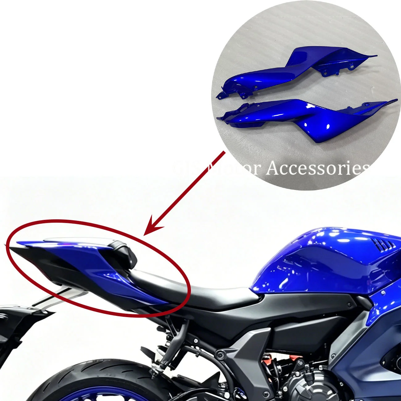 Motorcycle Rear Passenger Seat Cover Side Panel Fairing Cowl Fit for YAMAHA YZF-R7 YZF R7 YZFR7 2022 2023 2024